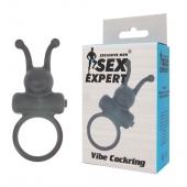 Чёрное эрекционное кольцо в форме букашки с вибрацией - Sex Expert - в Орехово-Зуево купить с доставкой