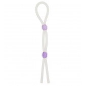 Прозрачное эрекционное кольцо-лассо SILICONE LASSO COCK RING DUAL BEADS - NMC - в Орехово-Зуево купить с доставкой