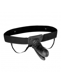 Полый страпон с двумя отростками и вибрацией Unisex Vibrating Hollow Strap-On Double Penetrating Dildo - 17,8 см. - Lux Fetish - купить с доставкой в Орехово-Зуево
