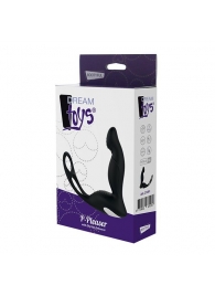 Черный вибромассажер простаты P-PLEASER W ERECTION ENHANCE - Dream Toys - в Орехово-Зуево купить с доставкой