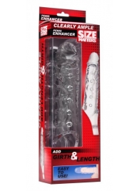 Прозразная закрытая насадка на пенис с поддержкой мошонки Clearly Ample Penis Enhancer - 22 см. - XR Brands - в Орехово-Зуево купить с доставкой