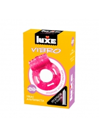 Розовое эрекционное виброкольцо Luxe VIBRO  Ужас Альпиниста  + презерватив - Luxe - в Орехово-Зуево купить с доставкой