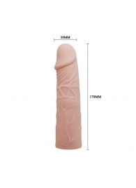 Закрытая телесная насадка-фаллос - 17 см. - Sex Expert - в Орехово-Зуево купить с доставкой