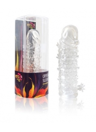 Закрытая прозрачная рельефная насадка Crystal sleeve - 13 см. - Erowoman-Eroman - в Орехово-Зуево купить с доставкой
