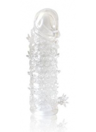 Закрытая прозрачная рельефная насадка Crystal sleeve - 13 см. - Erowoman-Eroman - в Орехово-Зуево купить с доставкой