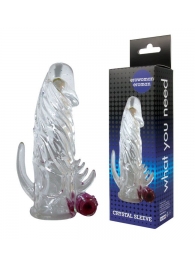 Закрытая прозрачная вибронасадка на пенис Crystal Sleeve Vibe - Erowoman-Eroman - в Орехово-Зуево купить с доставкой