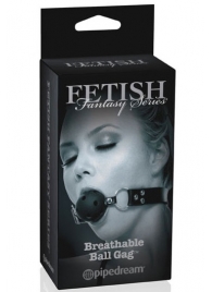 Черный кляп с дырочками Breathable Ball Gag - Pipedream - купить с доставкой в Орехово-Зуево