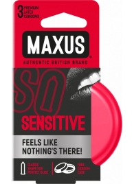 Ультратонкие презервативы в железном кейсе MAXUS Sensitive - 3 шт. - Maxus - купить с доставкой в Орехово-Зуево