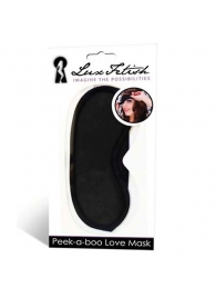 Черная маска на глаза Peek-a-Boo - Lux Fetish - купить с доставкой в Орехово-Зуево
