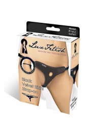 Черные плюшевые трусики для страпона - Lux Fetish - купить с доставкой в Орехово-Зуево