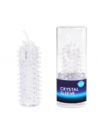 Закрытая рельефная насадка Crystal sleeve с усиками - 12 см. - Erowoman-Eroman - в Орехово-Зуево купить с доставкой