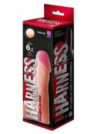 Телесная реалистичная насадка на Harness с коннектором BLACK LINE - 17 см. - LOVETOY (А-Полимер) - купить с доставкой в Орехово-Зуево