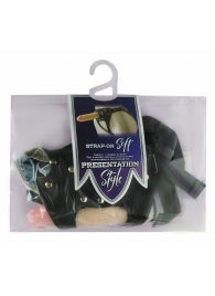 Черный пояс-трусики с двумя насадками Soft-Dolli - 16,5 и 10,5 см. - LOVETOY (А-Полимер) - купить с доставкой в Орехово-Зуево