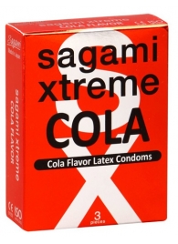 Ароматизированные презервативы Sagami Xtreme COLA - 3 шт. - Sagami - купить с доставкой в Орехово-Зуево