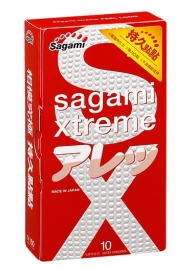 Утолщенные презервативы Sagami Xtreme Feel Long с точками - 10 шт. - Sagami - купить с доставкой в Орехово-Зуево