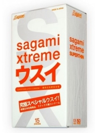 Ультратонкие презервативы Sagami Xtreme SUPERTHIN - 15 шт. - Sagami - купить с доставкой в Орехово-Зуево