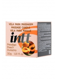 Массажная свеча для поцелуев Peach с ароматом персика - 30 гр. - INTT - купить с доставкой в Орехово-Зуево