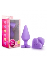 Фиолетовая анальная пробка Naughty Candy Heart Do Me Now - 8,9 см. - Blush Novelties - купить с доставкой в Орехово-Зуево