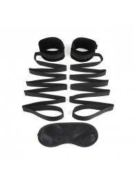 Чёрные манжеты для фиксации на кровати Bondage Bed Strap - Lux Fetish - купить с доставкой в Орехово-Зуево