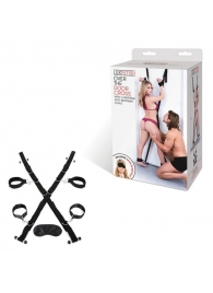 Чёрный набор для фиксации у двери - Lux Fetish - купить с доставкой в Орехово-Зуево