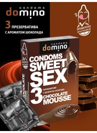 Презервативы для орального секса DOMINO Sweet Sex с ароматом шоколадного мусса - 3 шт. - Domino - купить с доставкой в Орехово-Зуево