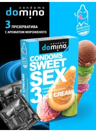 Презервативы для орального секса DOMINO Sweet Sex с ароматом мороженого - 3 шт. - Domino - купить с доставкой в Орехово-Зуево