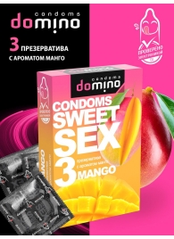 Презервативы для орального секса DOMINO Sweet Sex с ароматом манго - 3 шт. - Domino - купить с доставкой в Орехово-Зуево