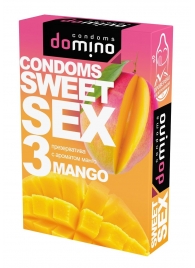Презервативы для орального секса DOMINO Sweet Sex с ароматом манго - 3 шт. - Domino - купить с доставкой в Орехово-Зуево