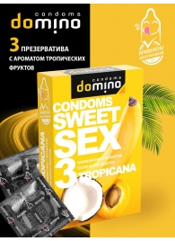 Презервативы для орального секса DOMINO Sweet Sex с ароматом тропических фруктов - 3 шт. - Domino - купить с доставкой в Орехово-Зуево
