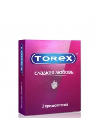 Презервативы Torex  Сладкая любовь  с ароматом клубники - 3 шт. - Torex - купить с доставкой в Орехово-Зуево