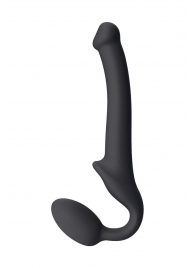 Черный безремневой страпон Silicone Bendable Strap-On S - Strap-on-me - купить с доставкой в Орехово-Зуево