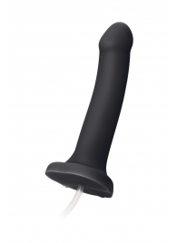 Черный фаллос с имитацией эякуляции Silicon Cum Dildo L - 19,6 см. - Strap-on-me - купить с доставкой в Орехово-Зуево
