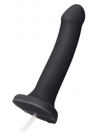 Черный фаллос с имитацией эякуляции Silicon Cum Dildo L - 19,6 см. - Strap-on-me - купить с доставкой в Орехово-Зуево
