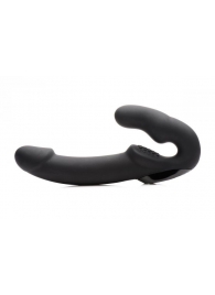 Черный безремневой страпон Urge Silicone Strap On с пультом ДУ - 24 см. - XR Brands - купить с доставкой в Орехово-Зуево