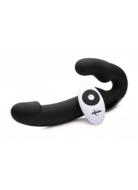 Черный безремневой страпон Urge Silicone Strap On с пультом ДУ - 24 см. - XR Brands - купить с доставкой в Орехово-Зуево