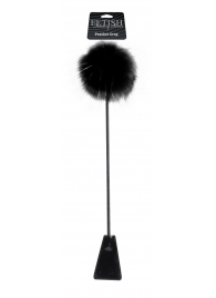 Черный стек Feather Crop с пуховкой на конце - 53,3 см. - Pipedream - купить с доставкой в Орехово-Зуево