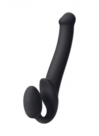 Черный безремневой страпон Silicone Bendable Strap-On M - Strap-on-me - купить с доставкой в Орехово-Зуево