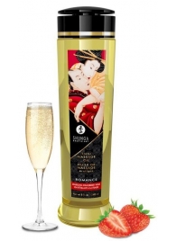 Массажное масло с ароматом клубники и шампанского Romance - 240 мл. - Shunga - купить с доставкой в Орехово-Зуево