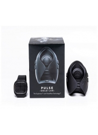 Темно-серый инновационный мужской осциллятор PULSE SOLO LUX с пультом ДУ - Hot Octopuss - в Орехово-Зуево купить с доставкой