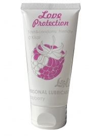 Лубрикант на водной основе с ароматом малины Love Protection Raspberry - 50 мл. - Lola Games - купить с доставкой в Орехово-Зуево