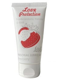 Лубрикант на водной основе с ароматом малины Love Protection Strawberry - 50 мл. - Lola Games - купить с доставкой в Орехово-Зуево