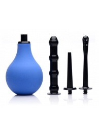 Анальный душ с 3 насадками Premium One-way Valve Anal Douche Set - XR Brands - купить с доставкой в Орехово-Зуево