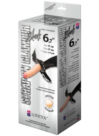 Пояс-трусики с насадкой Glamour - 17 см. - LOVETOY (А-Полимер) - купить с доставкой в Орехово-Зуево