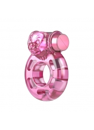 Розовое эрекционное виброкольцо Pink Bear - Baile - в Орехово-Зуево купить с доставкой