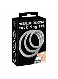 Набор из 3 эрекционных колец под металл Metallic Silicone Cock Ring Set - Orion - в Орехово-Зуево купить с доставкой
