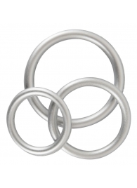 Набор из 3 эрекционных колец под металл Metallic Silicone Cock Ring Set - Orion - в Орехово-Зуево купить с доставкой