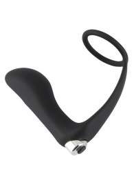 Черное эрекционное кольцо с анальной вибропробкой Vibrating Ring   Plug - Orion - в Орехово-Зуево купить с доставкой