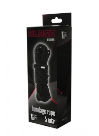 Черная веревка для шибари DELUXE BONDAGE ROPE - 5 м. - Dream Toys - купить с доставкой в Орехово-Зуево