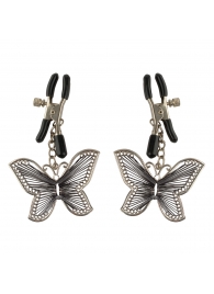 Зажимы на соски с бабочками Butterfly Nipple Clamps - Pipedream - купить с доставкой в Орехово-Зуево