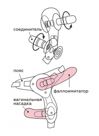 Черный пояс для женщин BEST SELECT с 3 насадками - LOVETOY (А-Полимер) - купить с доставкой в Орехово-Зуево